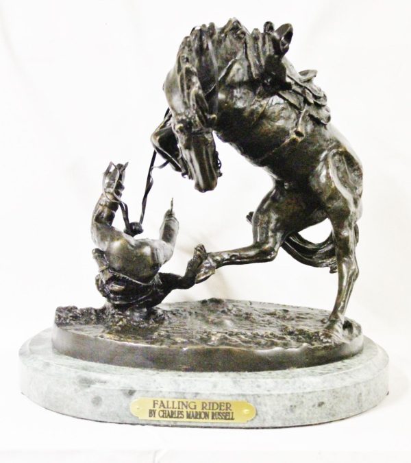 Falling Rough Rider Lost Wax Bronze Statue Inspired by C.M. Russell ...